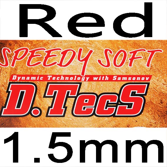 TIBHAR SPEEDY SOFT D.TECS short pips with sponge table tennis rubber ping pong tenis de mesa: red 1.5mm