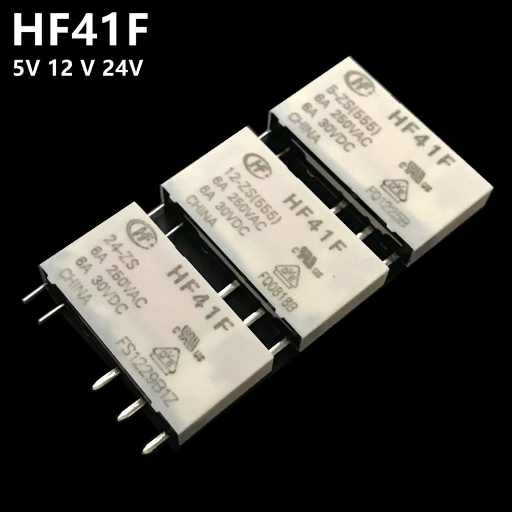 HF relay HF41F-24-ZS HF41F-12-ZS HF41F-5-ZS (555) 6A 1CO HF41F 5V 12V 24V Wafer relay and original