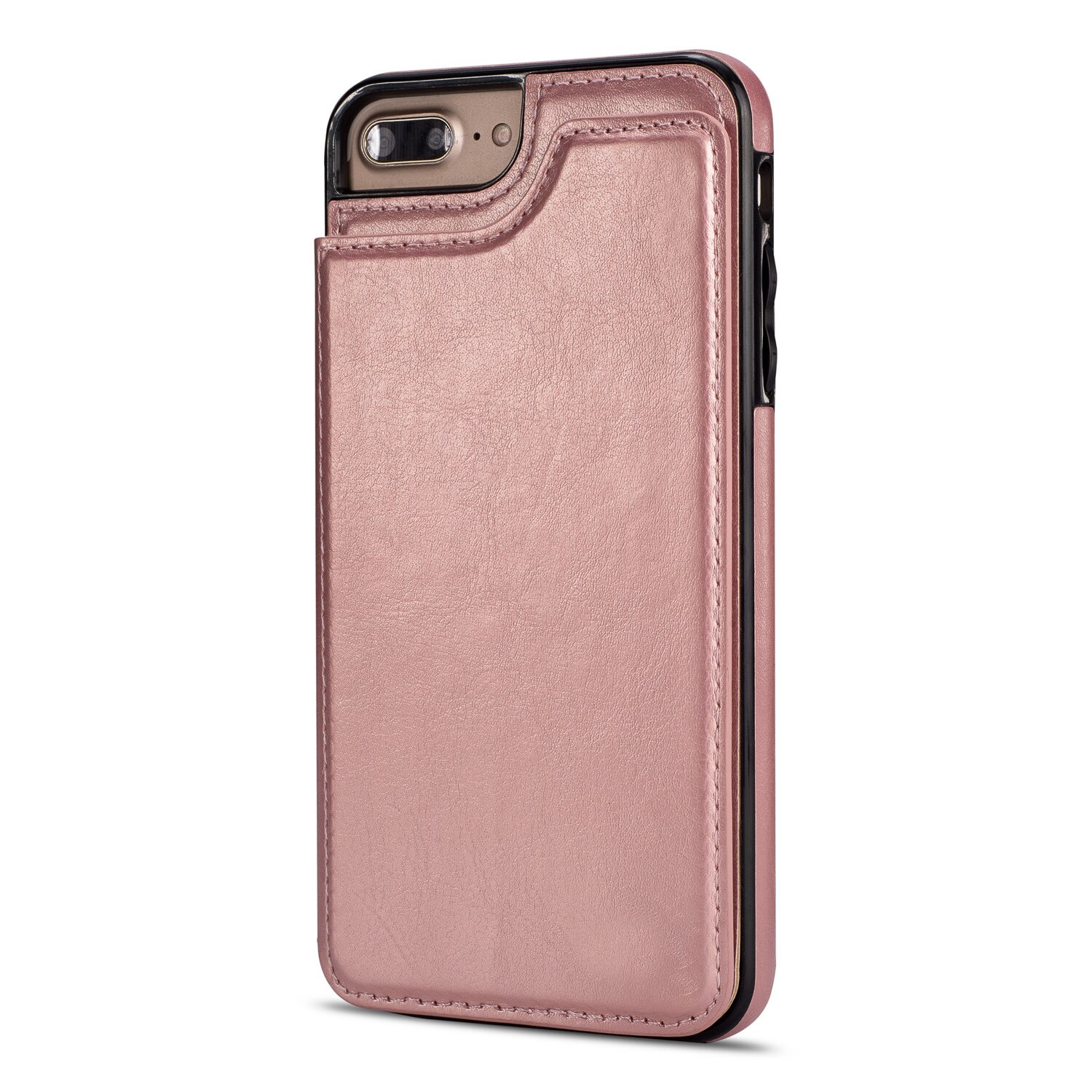 PU Lederen heren Telefoon portemonnee case voor iPhone 5 6 7 8 PLUS iPhone X XS XR cover tas voor samsung telefoon gevallen: Rose Gold