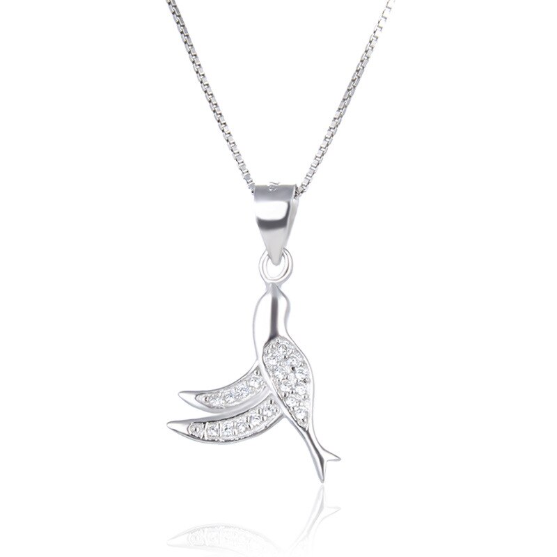 JRSIAL Dame Halskette Anhänger Kleine Frische Süße Schmuck S925 Sterling Silber Schlüsselbein Kette Nette Vogel Anhänger JRP0034: Default Title