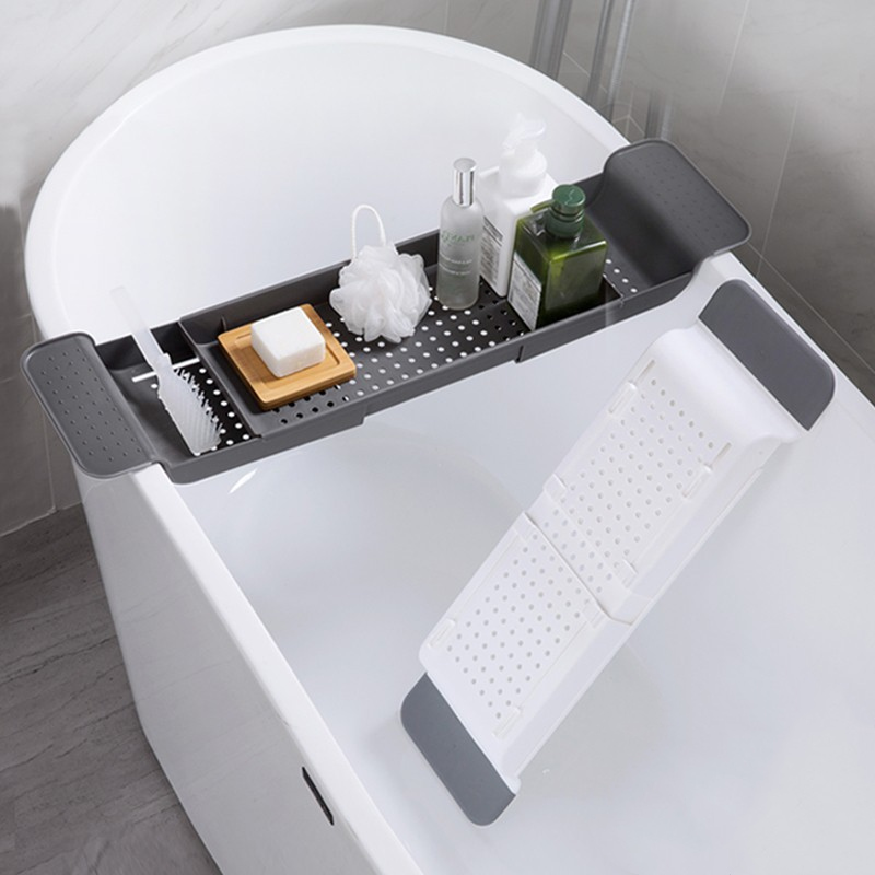 Extendable Retractable Plastic multifunctional shower Shelf kitchen Makeup rack Basin bathroom tray bathtub Box organization