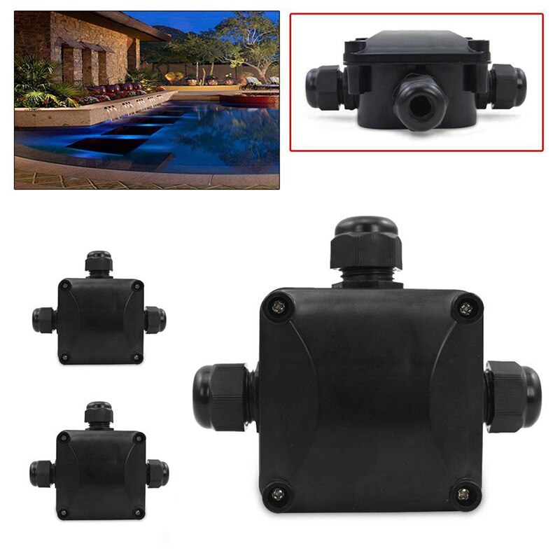 Newest Multifunction Waterproof Junction Box IP68 With 3 Cable Connections 230V For Outdoor Electrical Cable Wire Connector