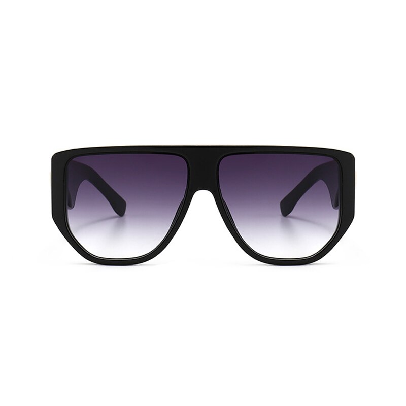 Dames zonnebrillen dames heren vintage luxe merk shield platte bovenkant ovale zonnebril voor dames  uv400