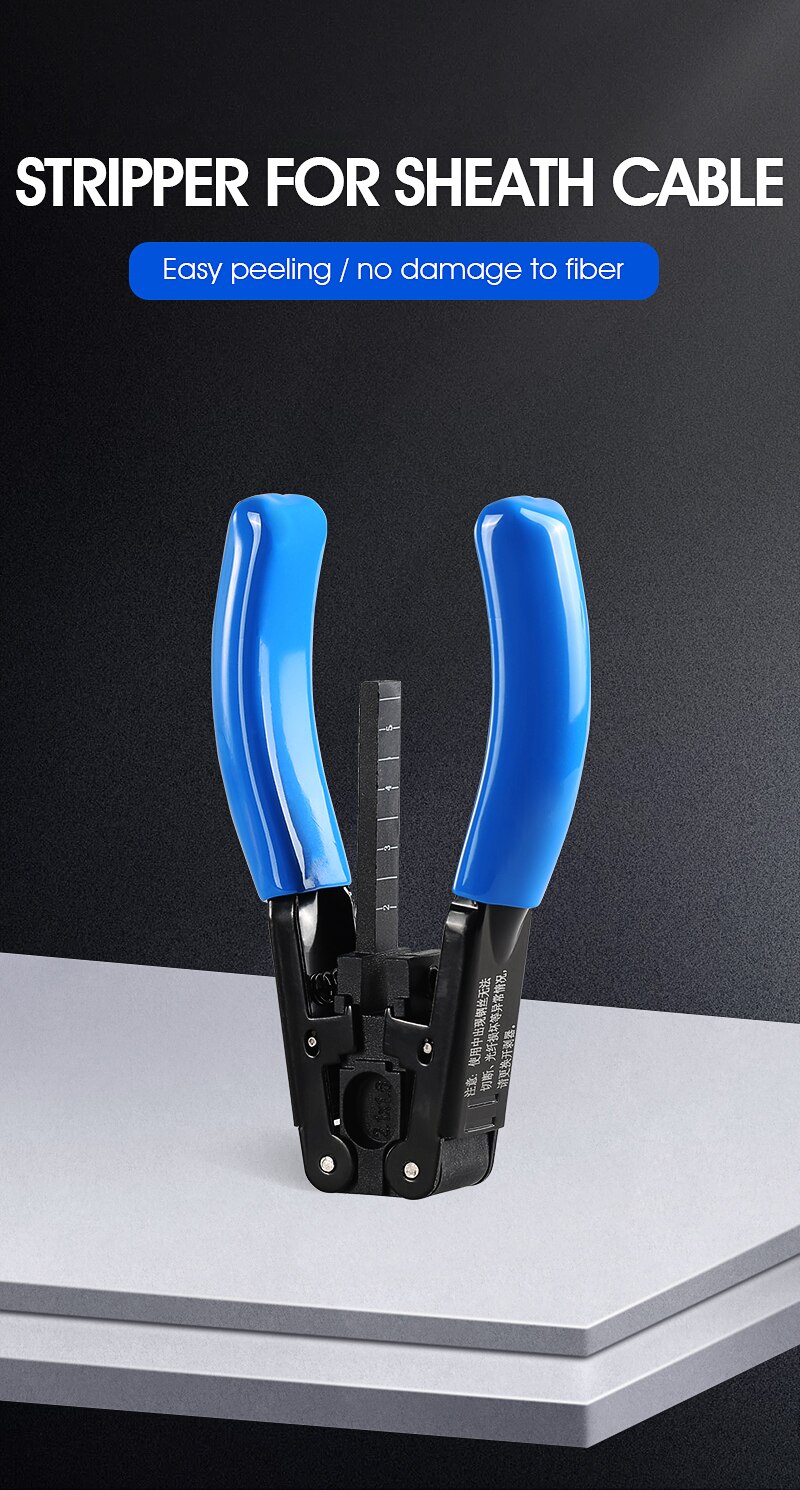 5G Leather Cable Stripper Pliers FTTH Optical Fiber Stripping Tool 2.1*1.6mm Photoelectric Composite Cable Wire Stripper