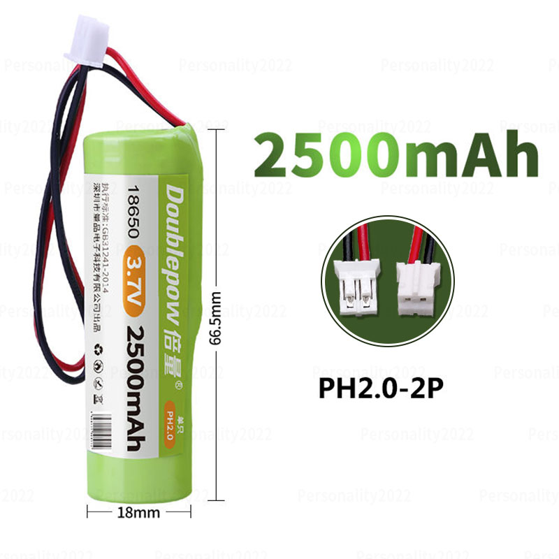 18650 Akumulator 2200mAh 2500mAh 3000mAh 3500mAh Akumulatory 3.7V Li-Ion Cell PH2 2P do awaryjnego oświetlenia maszyny śpiewającej: Black
