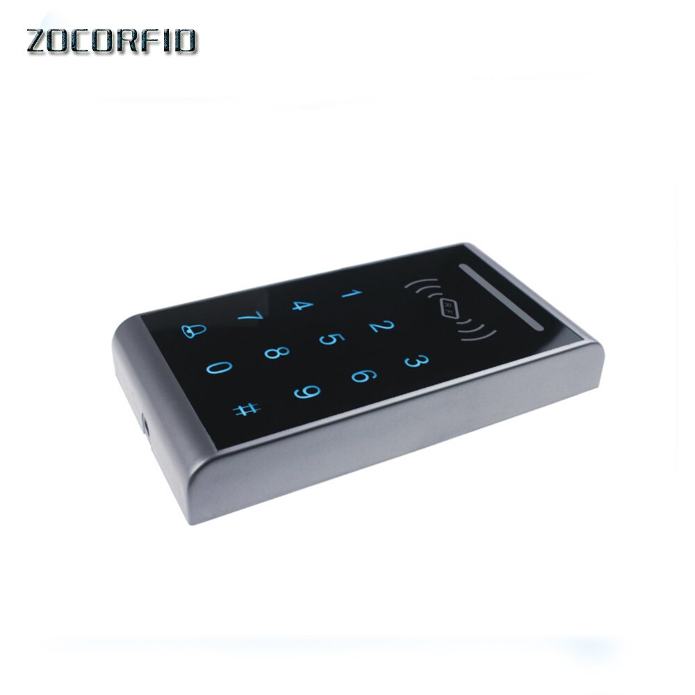blue LED touch keyboard 125KHZ RFID access control system touch number keyboard support wg26 port+10pcs keyfobs