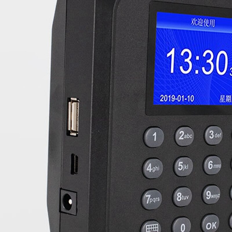 Machine de présence d'empreintes digitales affichage LCD système de présence d'empreintes digitales USB horloge enregistreur de vérification des employés (prise américaine)