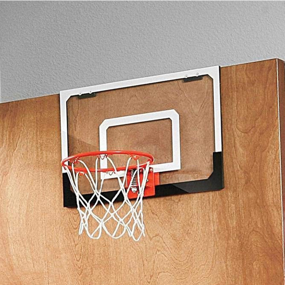 Hjem sovesal dør vægmonteret mini basketball hoop net splintres bagplade slagfri rebounds med kuglepumpenøgle