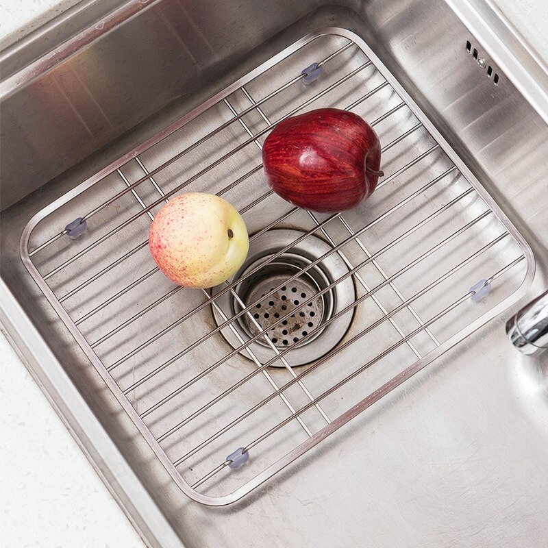 Égouttoir d&#39;évier en acier inoxydable, grille de protection pour évier de cuisine, multifonction, séchage des fruits et légumes