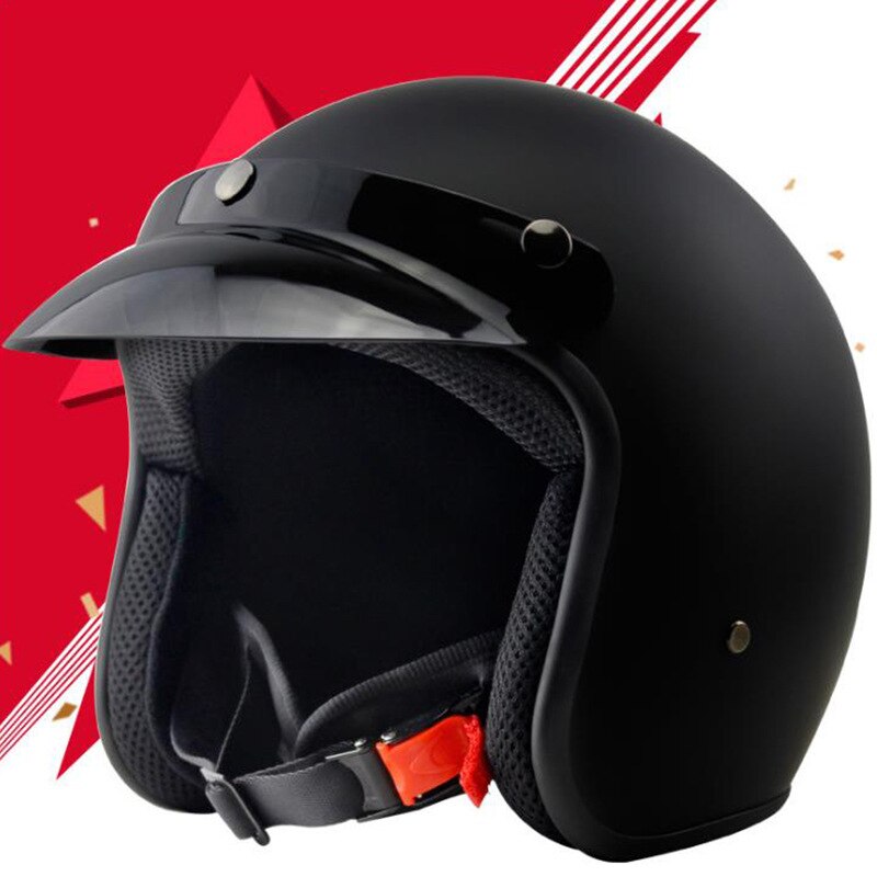 Vintage White Open Motorcycle Helmet Jet Retro Helmet Open Face Retro 3/4 Half Helmet Casco Moto Capacete Motociclismo