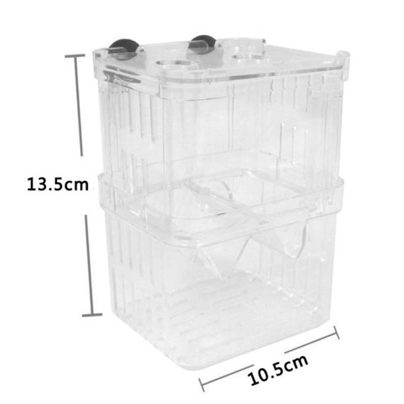 Acrylic Fish Breeding Box Fine Workmanship Floating Save Space Aquarium Isolation Double Guppies Hatching Incubator