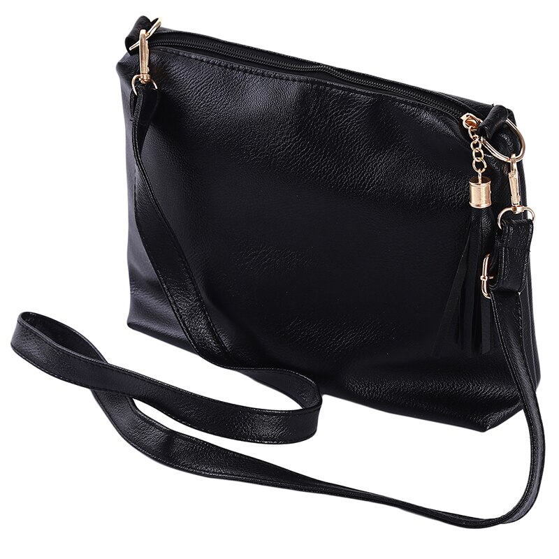 Vrouwen Tassen Leather Crossbody Bag Vrouwelijke Schoudertas Kwastje Luxe Vrouwen Grote Capaciteit Tassen Effen Kleur: black