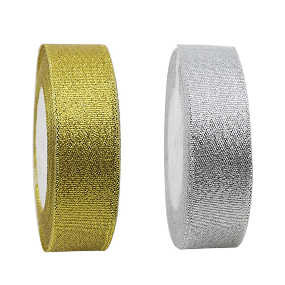 25 yards glitter silverband julband för att slå in julband för hantverk organza band till julgran