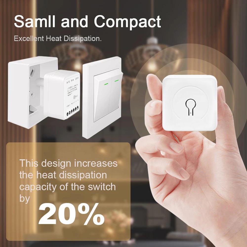 Meakiss Wifi Mini Smart Switch 10A 2-Way Switches Tuya SmartLife App Timer Module Support Alexa Google Home Alice Voice Control