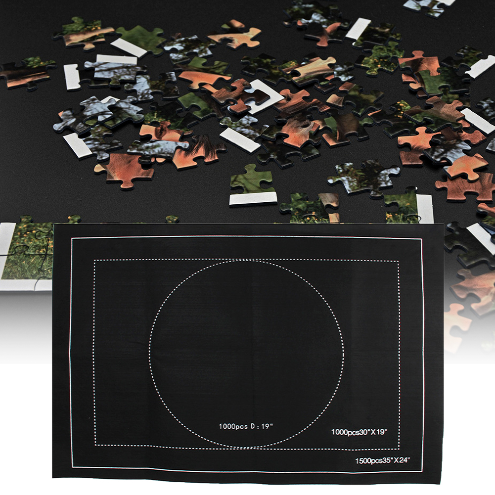 Roll Up Home Playmat Non Slip Portable Travel Jigsaw Mat Up To 1500 Pieces Rectangle Folding Pad Kids Adults Felt Solid