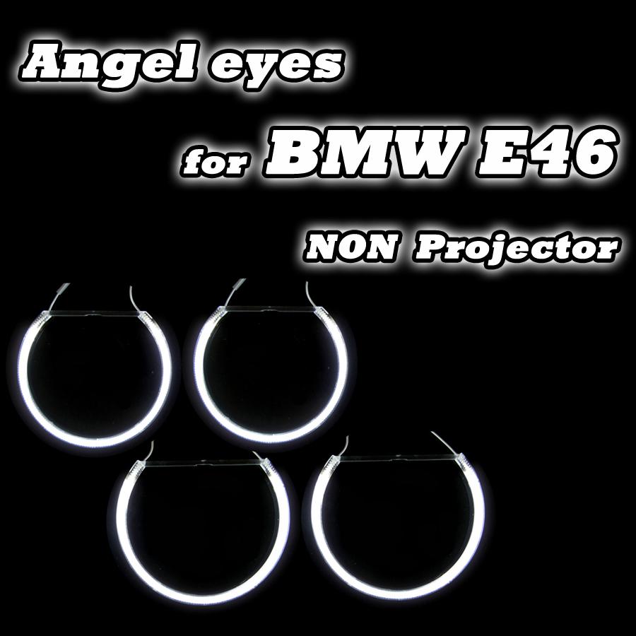 Goede 2*131mm + 2*146mm Voor BMW E46 Non-projector Koplampen Halo Rings CCFL Angel Eyes DRL Kit Wit 4 Ringen