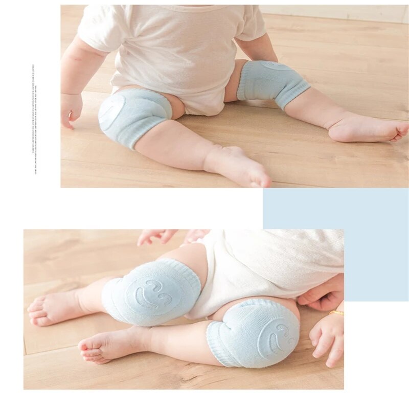 Coudières/genouillères antidérapantes pour enfant, pour garçon ou fille, accessoires de protection des coudes et des genoux pour bébé et nourrissons unisexe, avec une forme de sourire, pour la sécurité, chauffe-jambes