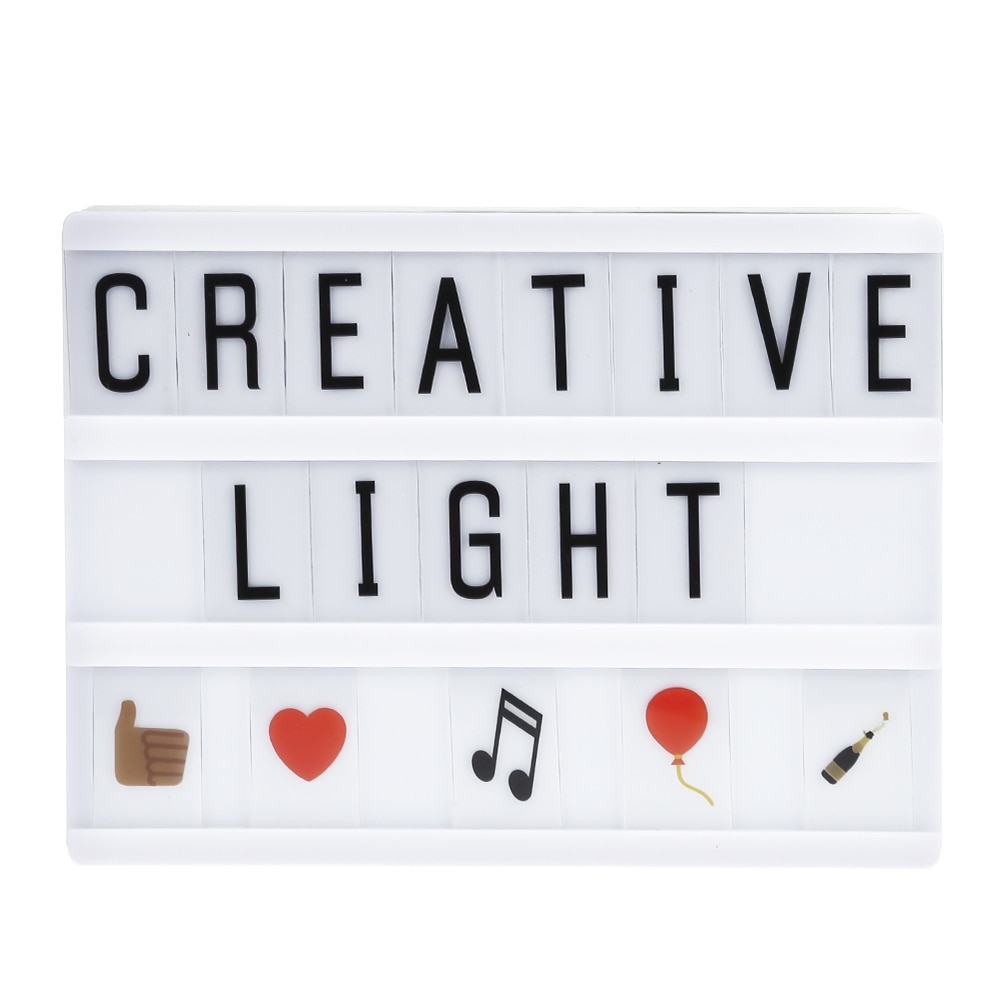 LED Nachtlampje Doos Letters Kaarten DIY Lamp USB Powered Cinema Lightbox Message Board Voor Home Decor Verlichting