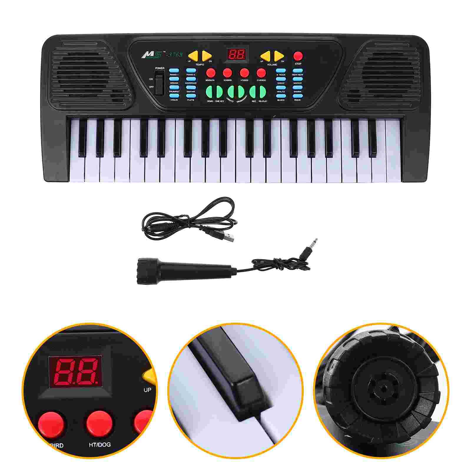 1Set Simulation Piano Multi-functional Children Piano (Black)