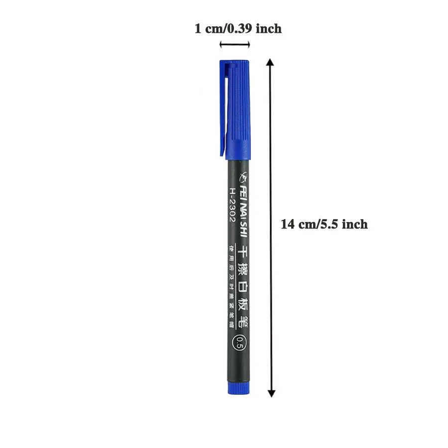 12Pcs Erasable Whiteboard Pen 0.5/1.0mm Fine Point Black/Blue/Red Ink Blackboard Marker School Office Art Writing Stationery