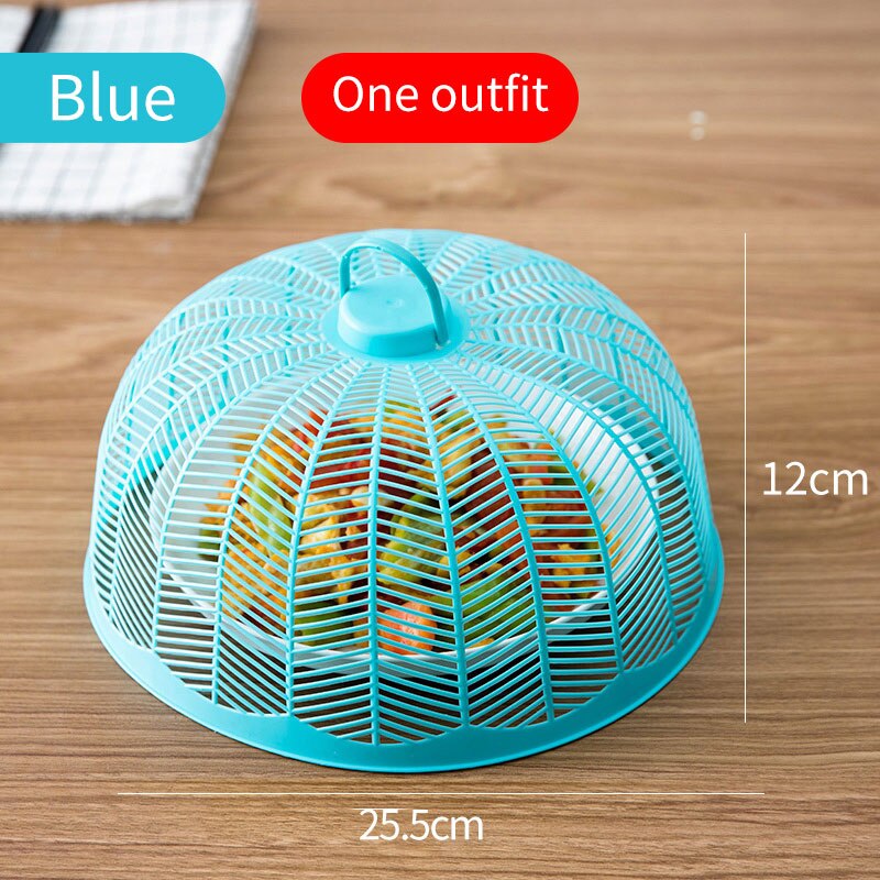 26cm food cover kitchen set dishes easy to clean heat insulation table cover leftover food dust cover protective cover: Blue