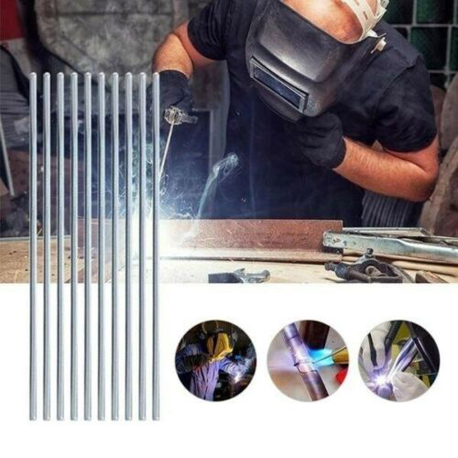 20Pcs Aluminum Welding Rods Solid Core No Flux Required Low Melting Point Corrosion Resistance