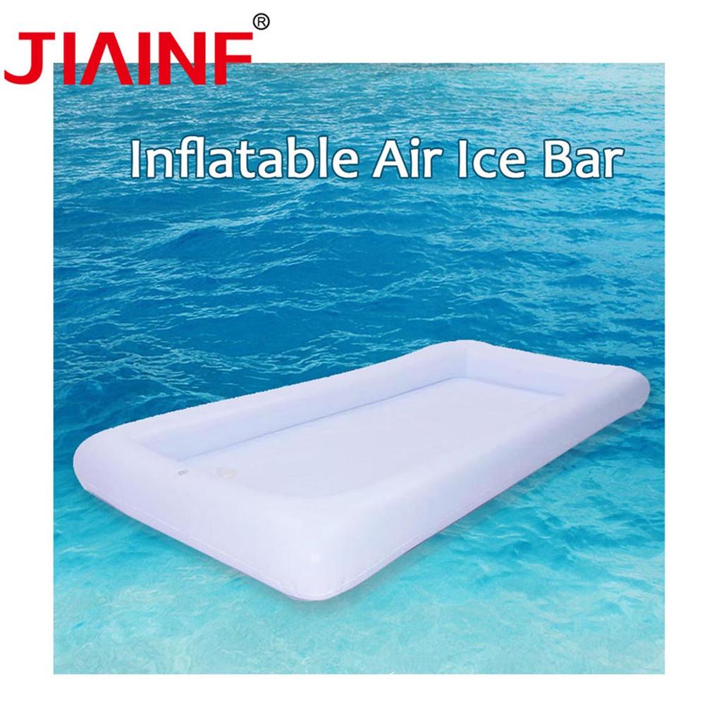 IHOME Inflatable Air Ice Bar Inflatable Rectangle Drinks Holder Water Mattress for Cups Pool Float Swim