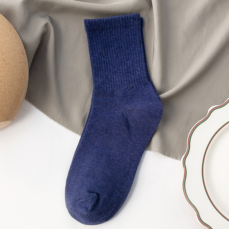 Damensocken aus 100er Baumwolle, modischer Trend, einfarbige Damensocken, Damensocken aus reiner Baumwolle, fröhliche Mädchensocken, kurze Besatzung-Söckchen: Grau