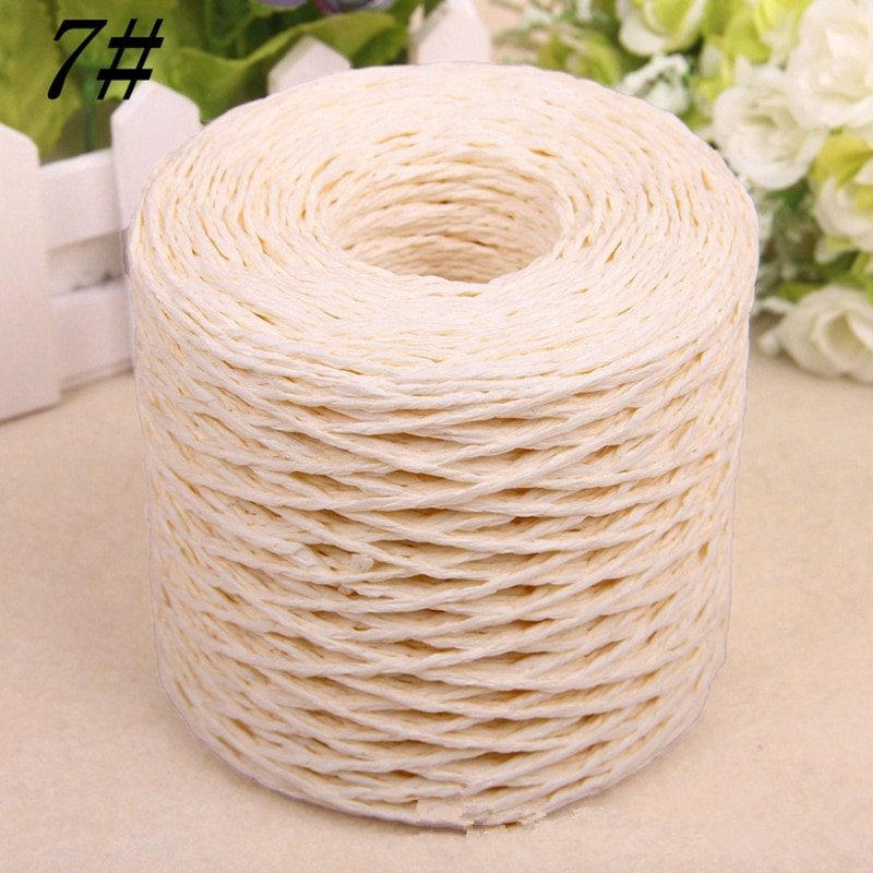 200 Yards Raffia Straw Rope Hat Yarn Paper Raffia Crochet Straw Yarn 2mm Organic TJM9110