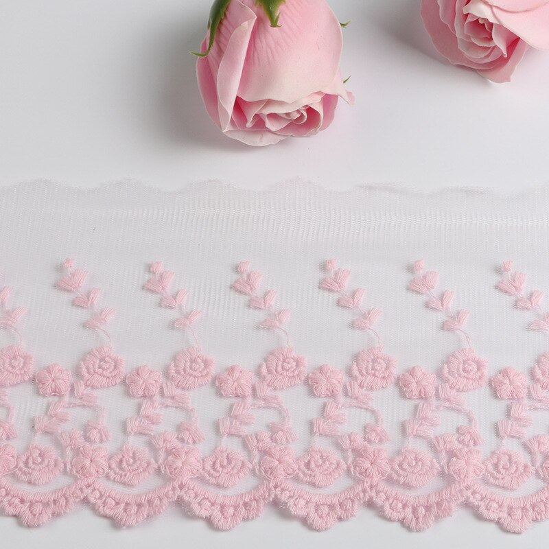 2Yards Bloem Kant Stof Voor Jurk Kant Lint Roze Katoen Venetië Lace Trim Wedding Geborduurde Diy Naaibenodigdheden Ambachtelijke 10Cm