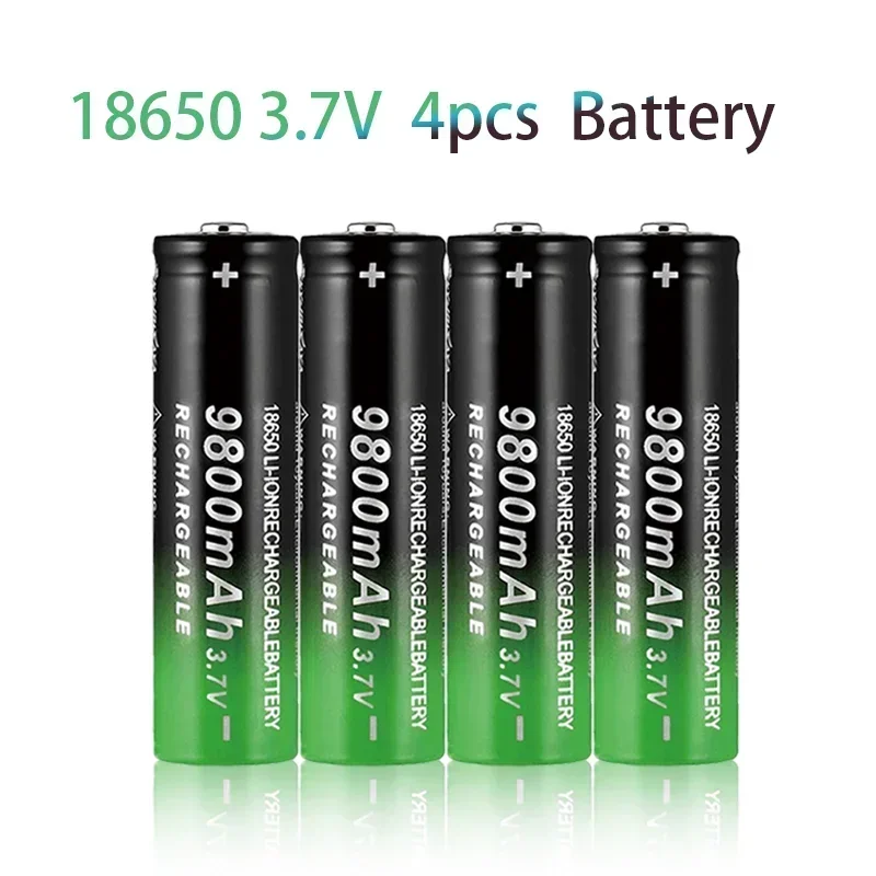 18650 3.7V 9800mah Lithium Batteries Flashlight 18650 Rechargeable-Battery for Flashlight + USB charger: SKY BLUE