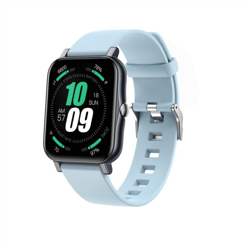 S80 Clever Uhr Männer Voller berühren Fitness Tracker IP67 Wasserdichte Frauen Smartwatch Für IOS Android: hell Blau