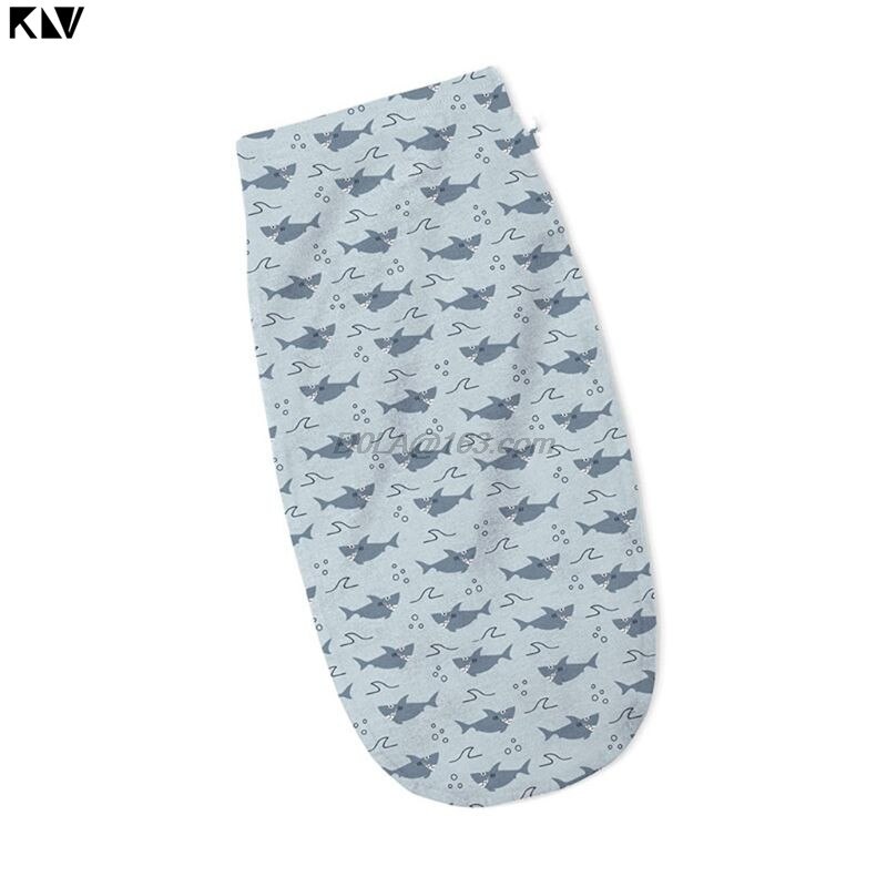 -né bébé Swaddle sac de couchage coton impression sac de couchage enfant en bas âge infantile doux serviette d'emballage couverture: Shark