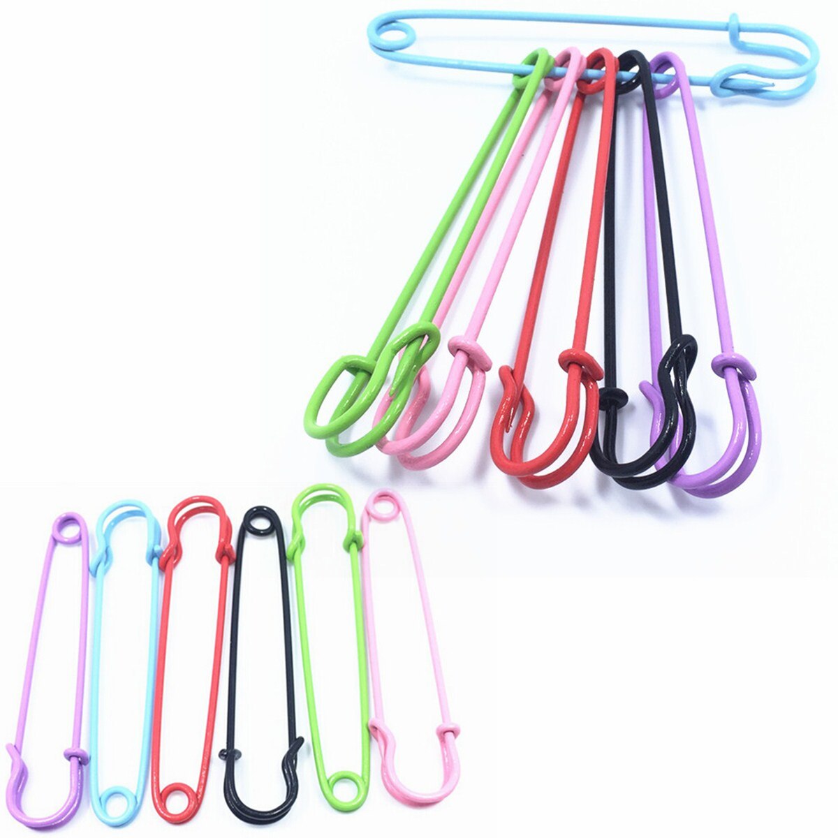 6 stuks Extra Grote Pin Staal Veiligheidsspeld voor Vest Cape/Dekens/Rokken/Kilts/Ambachten (willekeurige kleur)