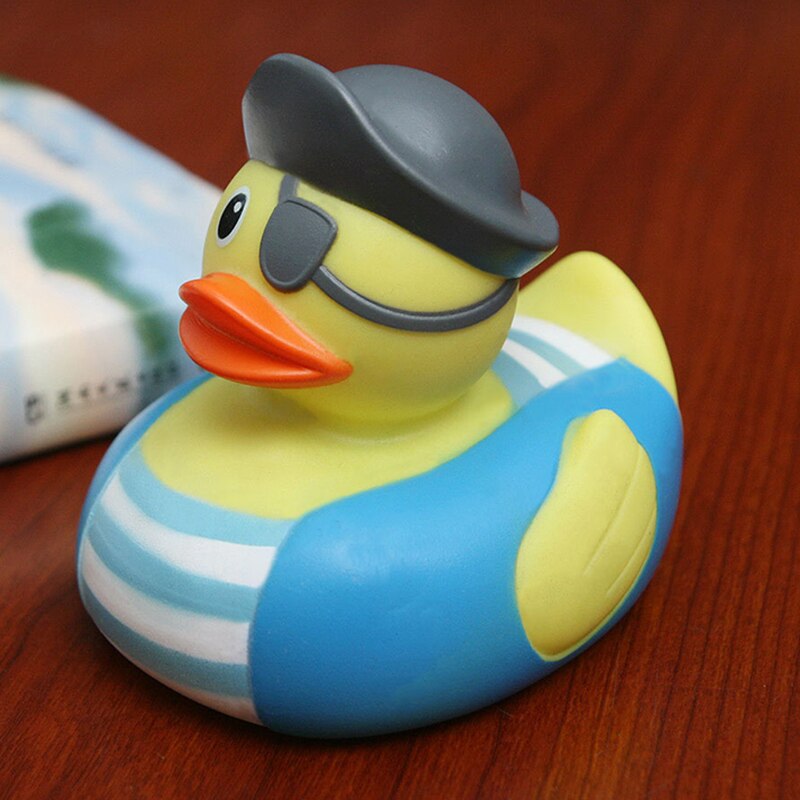 ESALINK 8-10Cm Schwimm Ente 14 Stile Pirate Ente Polizei Gummi Ducky Bad Spielzeug Baby Kognitiven Spielzeug Baden pädagogisches Spielzeug