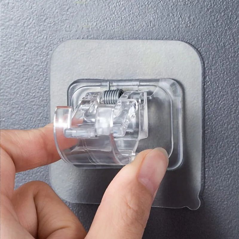 Clip de barra de cortina ajustable, ganchos de pared autoadhesivos, sin perforaciones, soporte colgante para barra de cortina de ducha, accesorios de baño, 2-8 Uds.