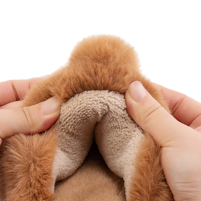 POSEE Original Corgi Butt Slippers Christmas for Girlfriend Fluffy Men Cute Faux Fur Warm Sandals for Women Pet Bed Pillow