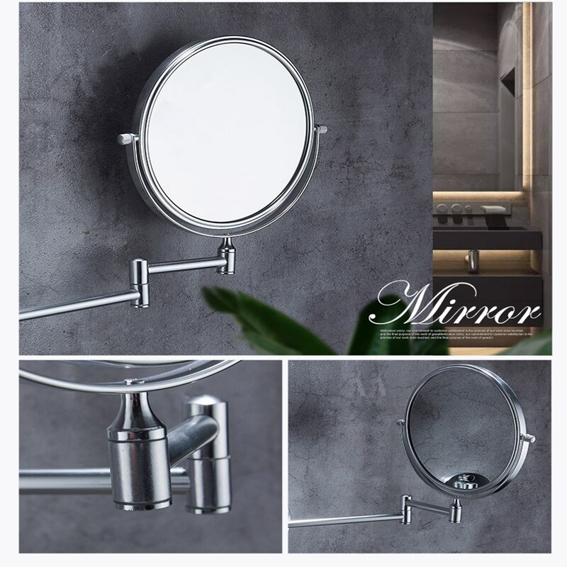 Bathroom Makeup Mirror Adjustable Wall Folding Arm Extend Vanity Magnifying Double Sided Make up Mirror