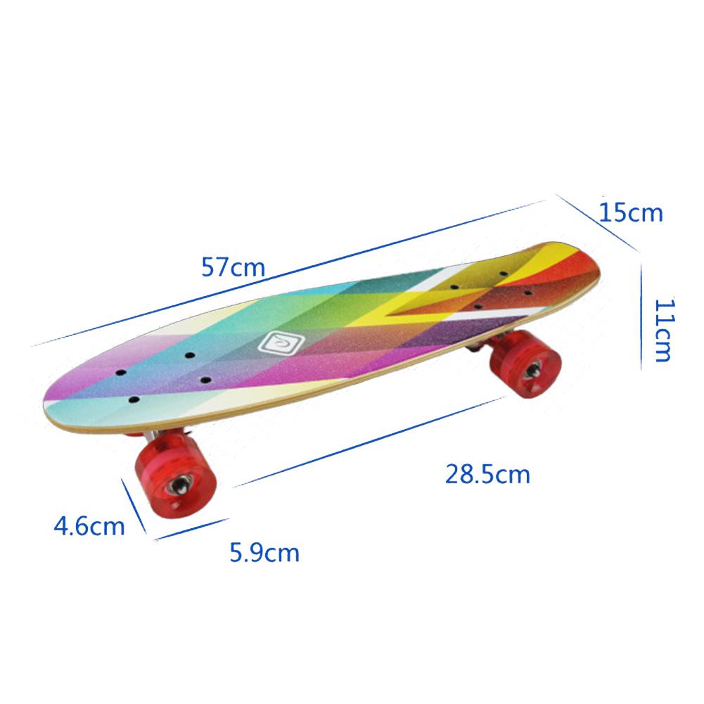 22 Inch Maple Skateboard With 4 Wheels 7 Layer Maple Deck Colorful Skateboard For Kids Beginners