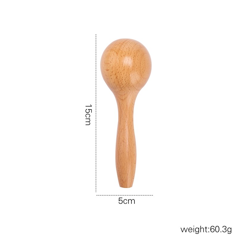 1Pc Baby Wooden Toys Sand Hammer Music Rattle Instrument Early Education Toy BPA Free Wood Rattle Intelligence Development Toy: small