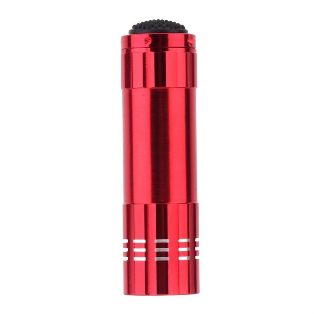sourcing map UV Mini 9 LED Aluminium Lampe de poche AAA