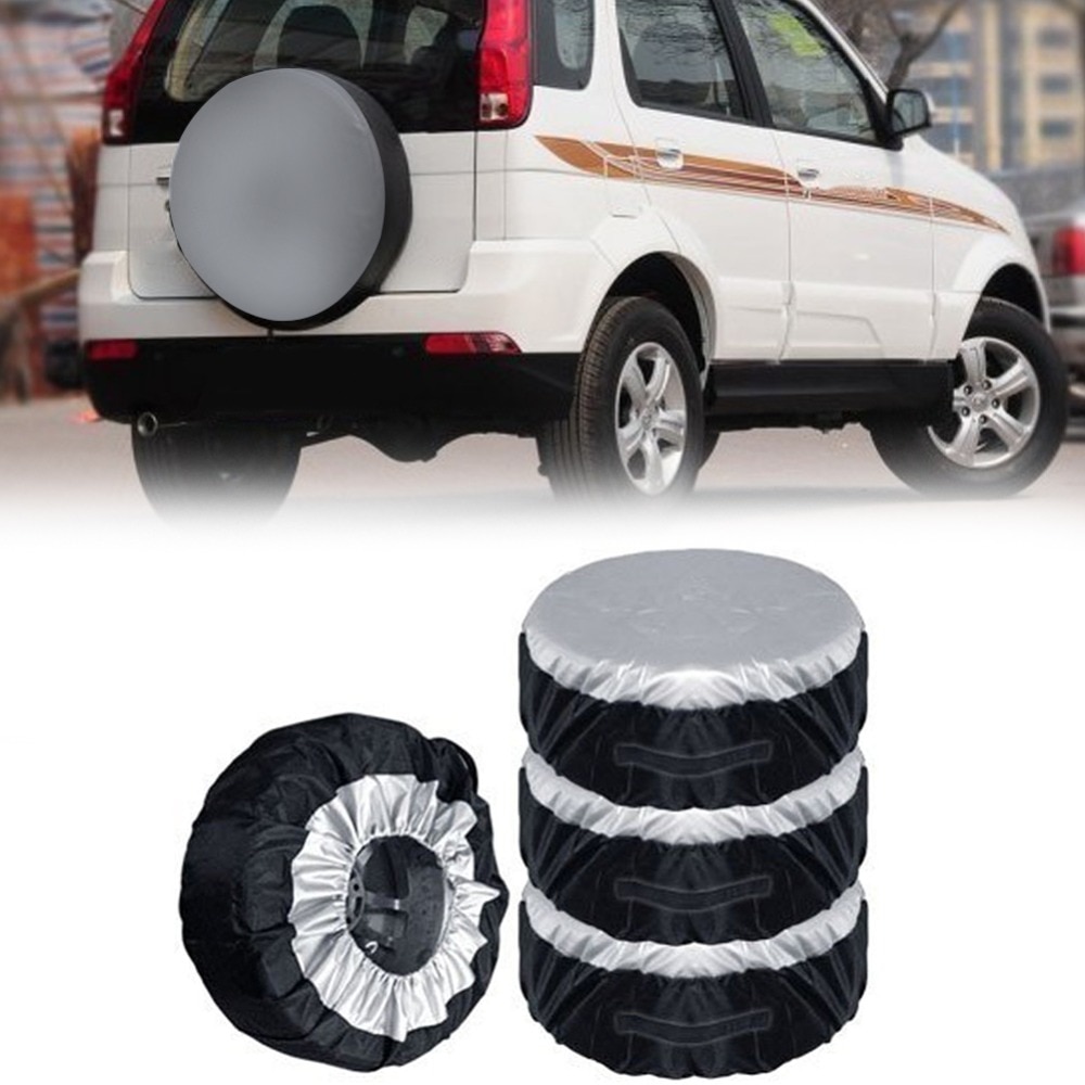 1 stk. dækdæksel til bil reservedel dækdæksel opbevaringstasker med tote polyester dæk til biler hjulbeskyttelse dækker 4 sæsoner