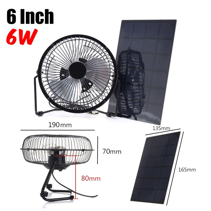 Multifunctionele Solar Fan Usb Mini Fan Thuis Desktop Draagbare Outdoor Koelventilator: 6W