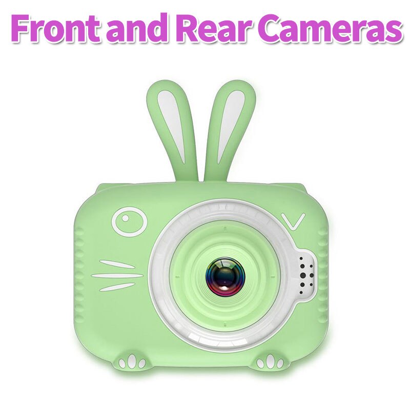 Kinderen Digitale Camera Hd Cartoon Kids Camera Video Camcorder 2.0 Inch 20MP 1080P Foto Camera Speelgoed Voor Meisjes verjaardag: Dual Cameras Green / 32GB