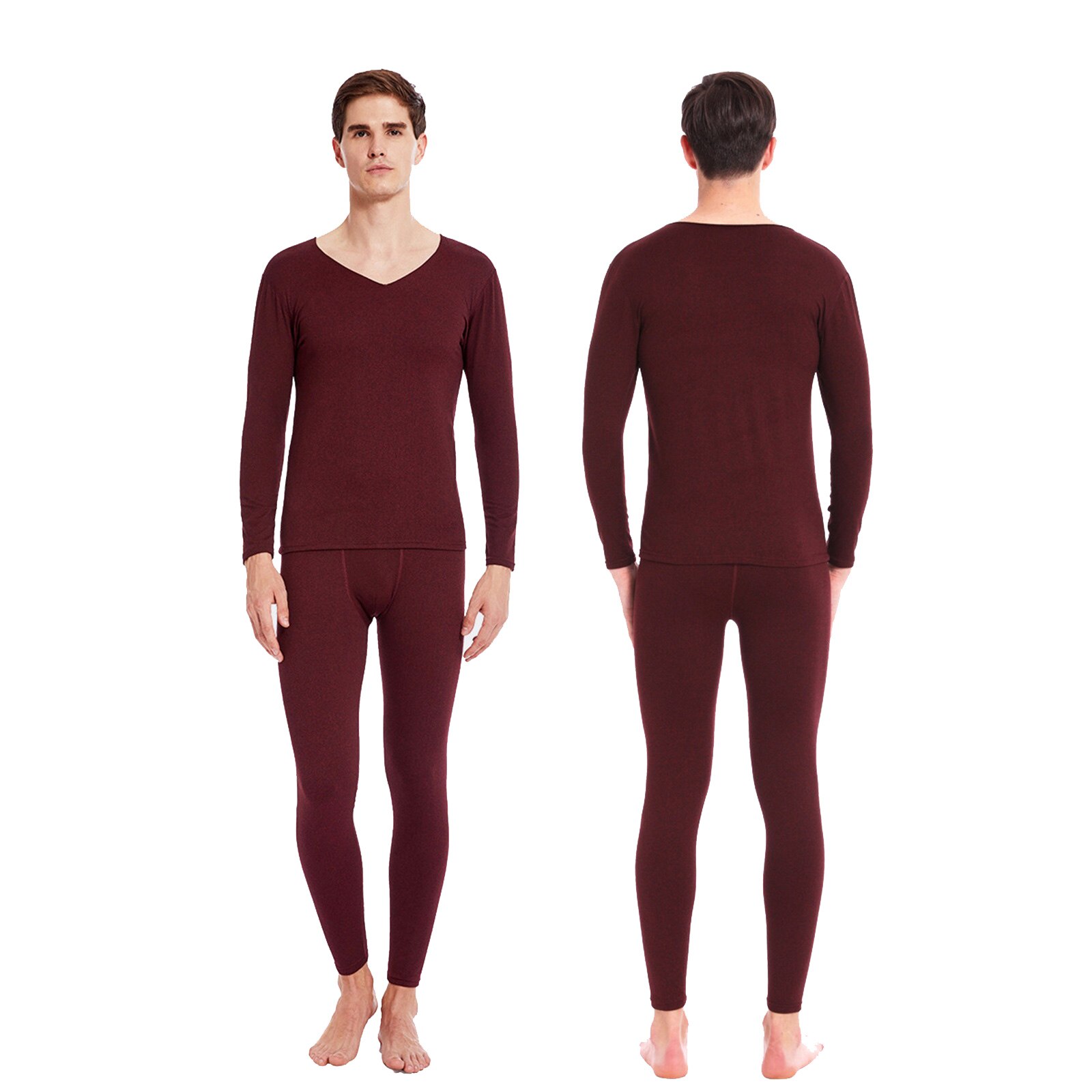 Winter Warm Thermal Underwear Thicken Men Cotton Thermal Wear Pants + Shirt Men Underwear Winter Size L-4XL Thermals Clothes: D / XL