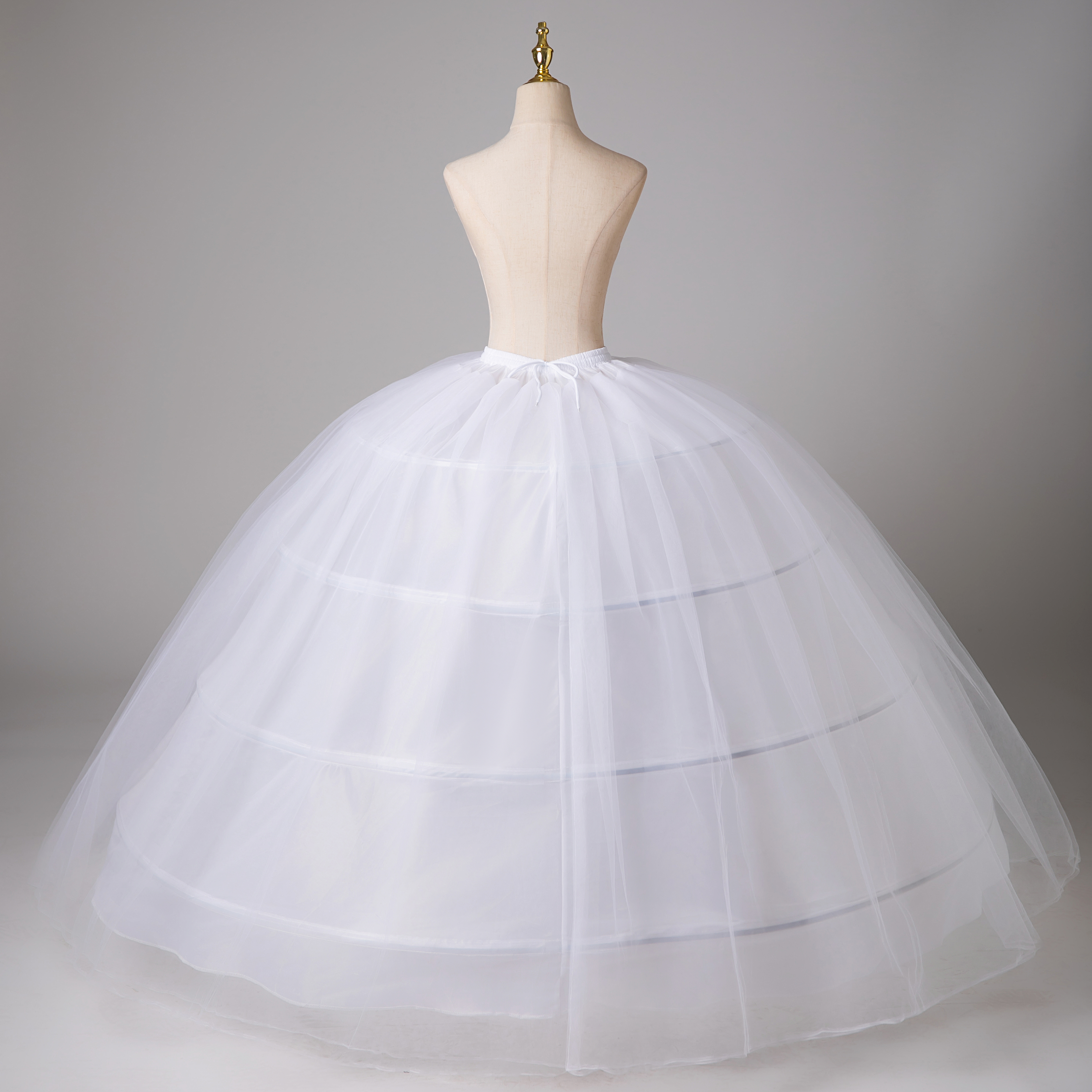 Neuer , 4 Reifen, großer weißer Petticoat, super flauschiger Krinoline-Slip-Unterrock für Hochzeitskleid, Brautkleid auf Lager