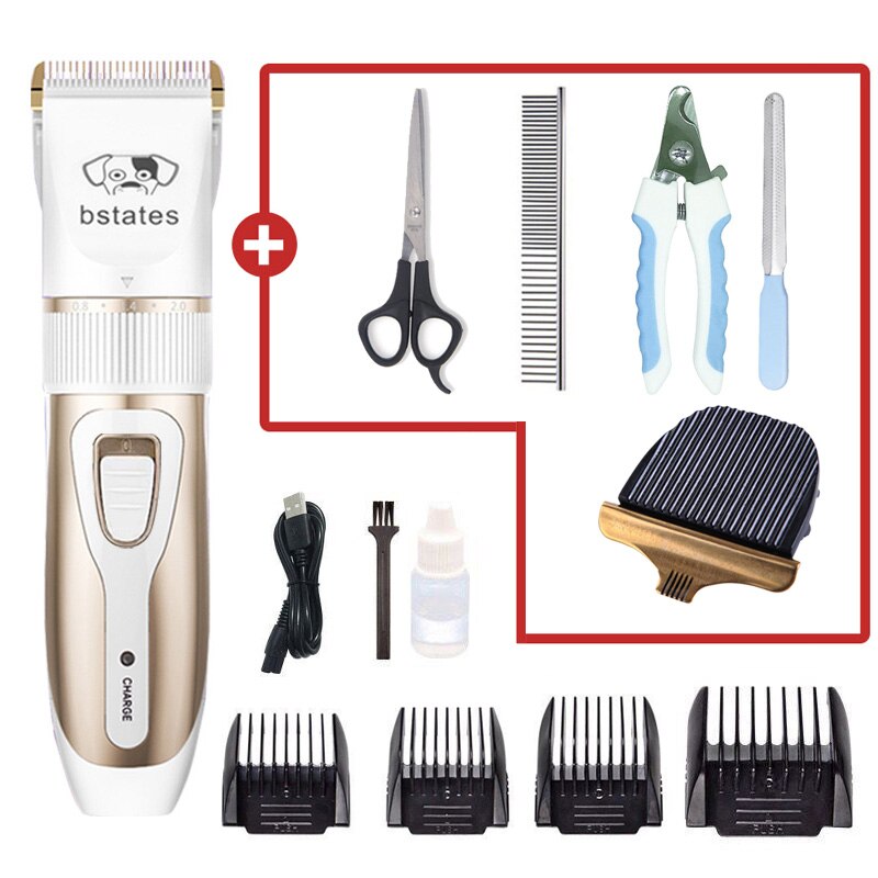 Hondentondeuse, geluidsarme hondentondeuse, hondentrimmer, kattentondeuse, trimmer voor huisdieren, usb-oplaadbaar: Bstates  l03