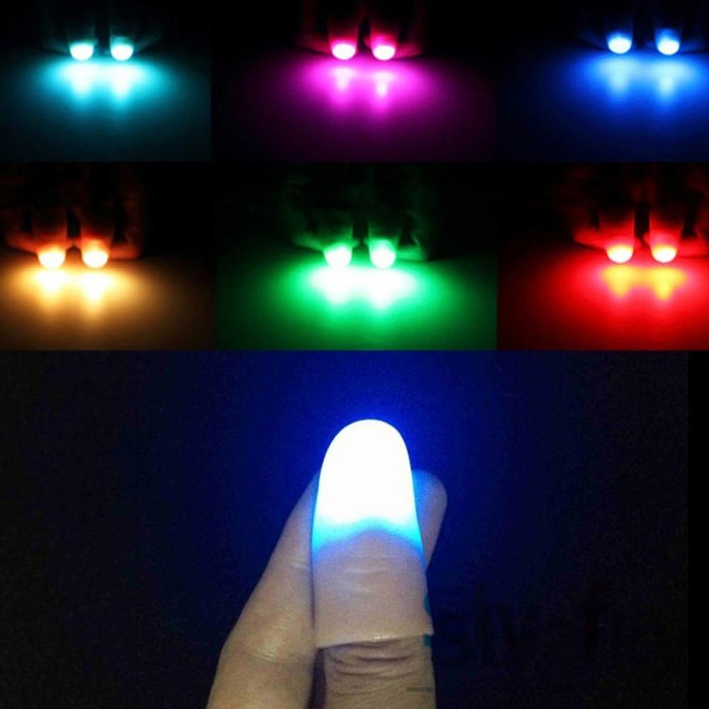 Accesorios para trucos de magia con dedos intermitentes, luz LED, 2 uds.: yellow