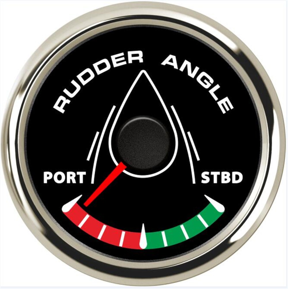 Pack of 1 52mm Waterproof Rudder Angle Gauges 9-32V Marine LCD Rudder Angle Meters Port to STBD with 8 Kinds Backlight for Ship