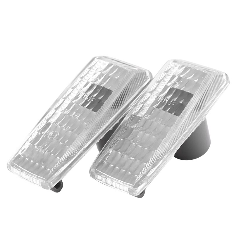 2Pcs Car Fender Turn Signal Light Indicator Repeater Lamp Cover White for Mercedes Benz W124 R129 W140 W202 W201